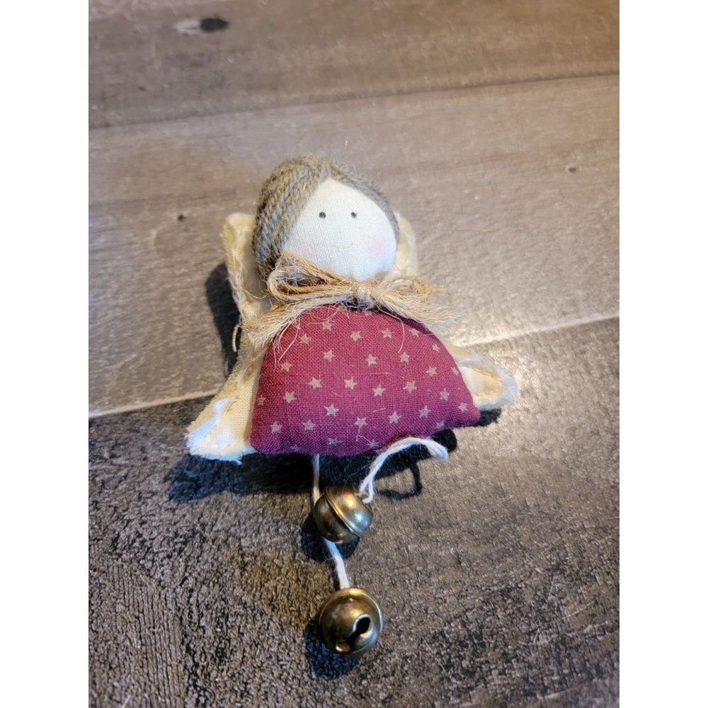 Angel girl felt bell bow ornament xmas figure